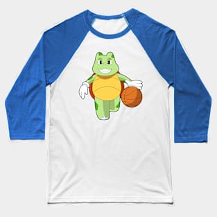 Turtle as Basketball player with Basketball Baseball T-Shirt